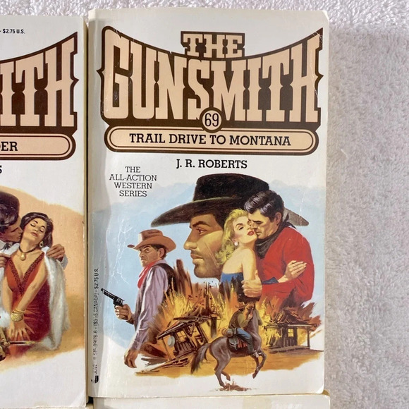 Vintage The Gunsmith All Action Western Romance Novel x4 - Picture 3 of 14
